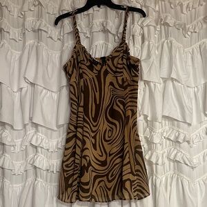 Wild Fable Brown Zebra Print Mini Dress